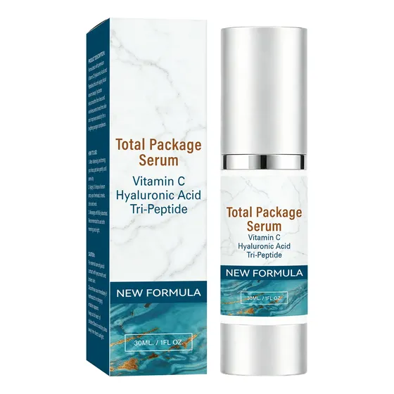 Pacote Total: Sérum Facial, Vitamina C, Ácido Hialurônico, 3
