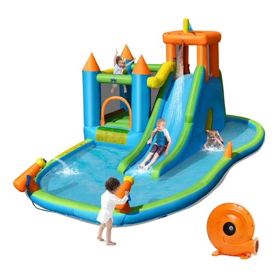 Bountech Tobogan Acuatico Inflable Casa Rebote Agua 8 1 Bola