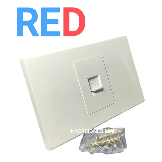 Toma Para Cable De Red Rj45 Con Su Tapa Para Empotrar