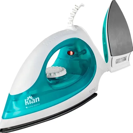 Ferro de Passar a Seco Kian FP100 1300W com Base Antiaderente e Controle de Temperatura