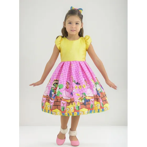Vestido Super Mario Com A Princesa Peach