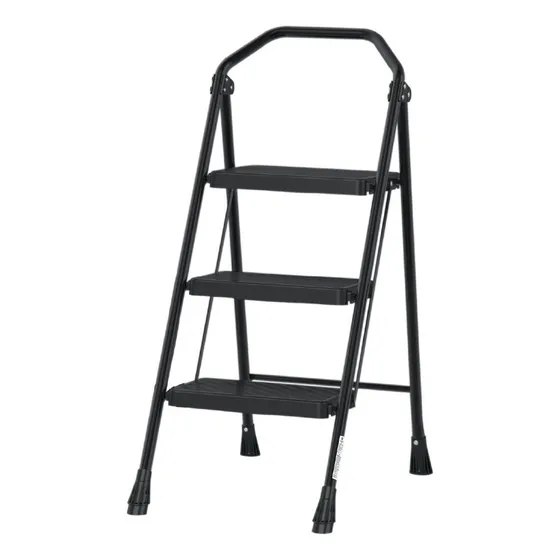 Escalera Tubular Plegable Compacta 3 Peldaños Truper 103143 Color Negro