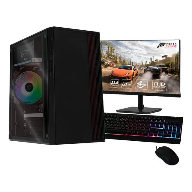 Xtreme Pc Gaming Amd Radeon Vega Renoir Ryzen 5 5600gt 16gb Ssd 500gb Monitor 23.8 Wifi Black