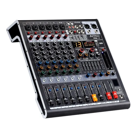 Amw PM6 v2 Mesa De Som 6 Canais Xlr 99 Efx Bt Interface Usb ! Bivolt