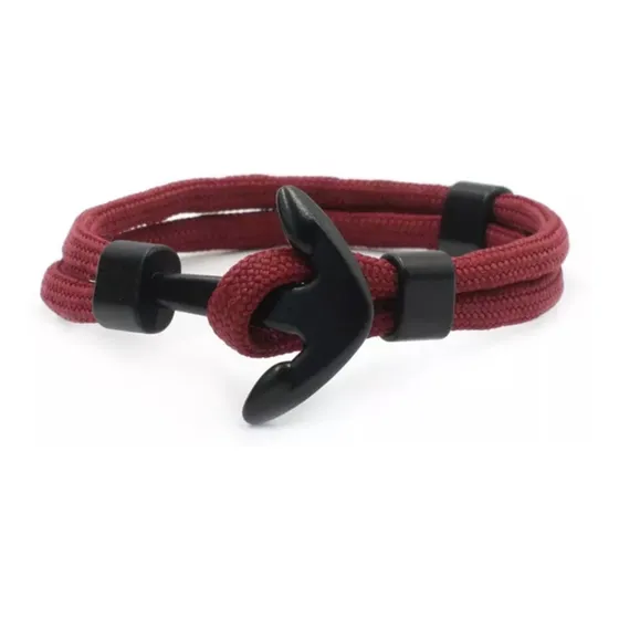 Pulsera Hombre Mujer De Soga Con Ancla Náutica