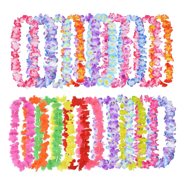 Collar Hawaiano Multicolor Flores Cotillón Fiestas X22