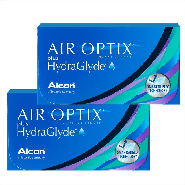 Lentes De Contato Air Optix Plus Hydraglyde (2 Cxs + Estojo)