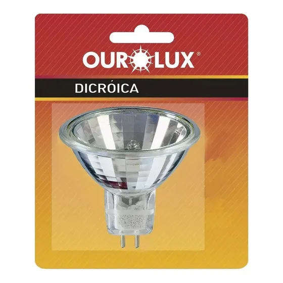 Ourolux - Lâmpada Halogena Dicroica Mr16 12v 50w 38° - 10pçs