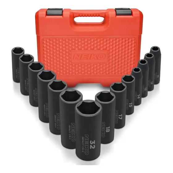 Set De 14 Piezas Dados Largos De 1/2 Impacto Metrico Neiko