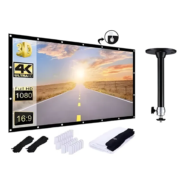 Combo Para Proyector Telón 120 Pulgadas + Soporte De Techo