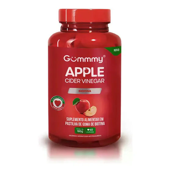 Gummy Apple Cider Vinegar Biotina Sabor Cereja 60 Gomas