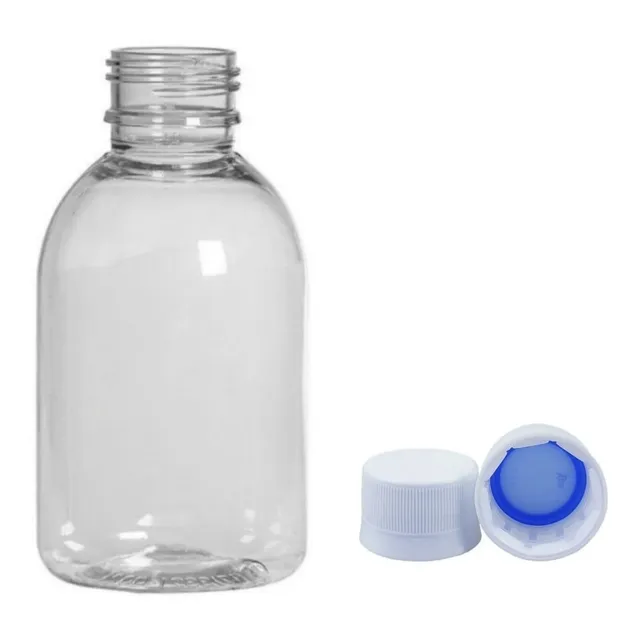 Frasco Plástico Pet Cristal 100ml Com Tampa Lacre 50 Unidad