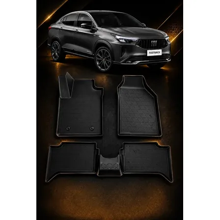 Tapete Bandeja Fiat Fastback 2022 A 2026 Bordas Elevadas 5pç Preto
