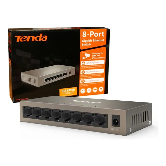 Tenda Teg1008m Switch De Red 8 Puertos Metálico Gigabit