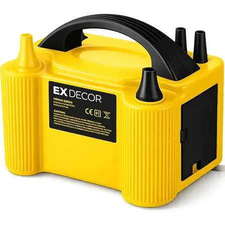 Inflador Balões Máquina Encher Bexiga Bomba Elétrica 600w 2 Bicos Compressor Balão Festa Profissional Ex Decor