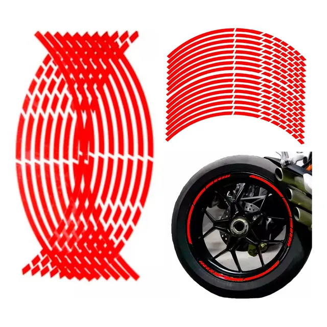 Tira Cortes Reflejante Cinta Pegatina Auto Moto Rin 15-18