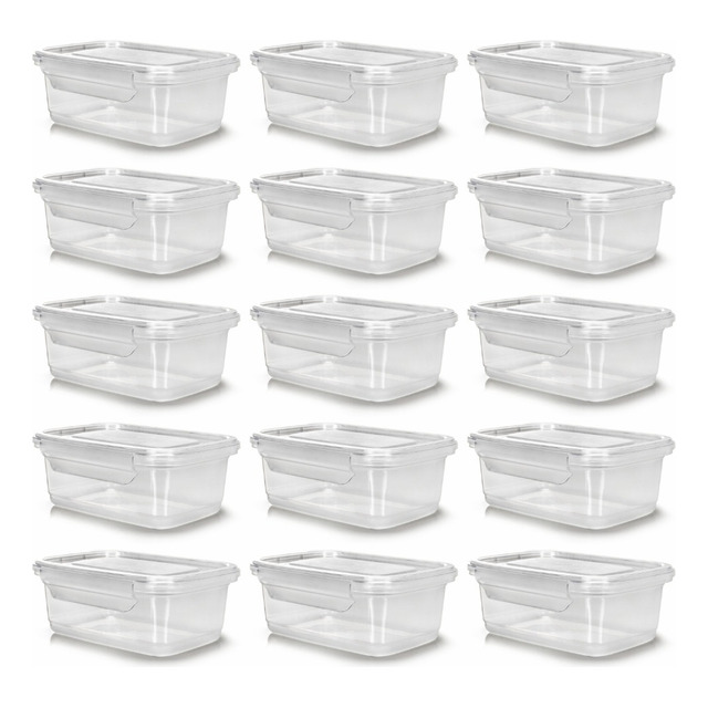 Marmita Pote Reutilizável Comida Congelador Kit 12 Pçs Cor Transparente Ercaplast 1400 Ml Marmita Pote Reutilizável Comida Congelador Kit 12 Pçs Cor Transparente Ercaplast 1400 Ml