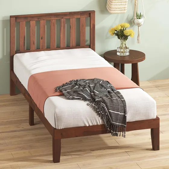 Zinus Cama Con Plataforma De Madera Maciza Con Cabecero