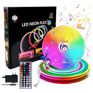 Tira Led Multicolor Neón Audiorítmico Control/app 5mts Rgb Tira Led Multicolor Neón Audiorítmico Control/app 5mts Rgb