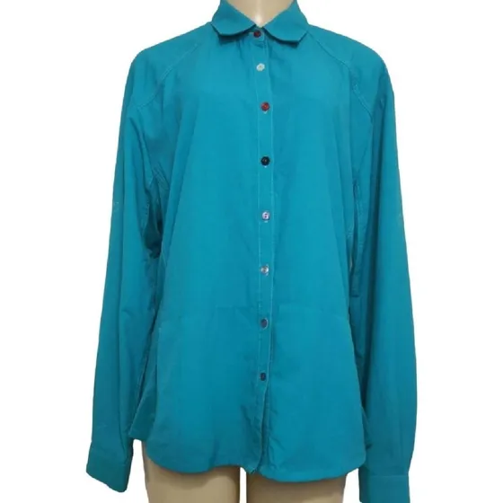 Camisa Secado Rápido Dama Manga Larga Marca Kuhl Turquesa