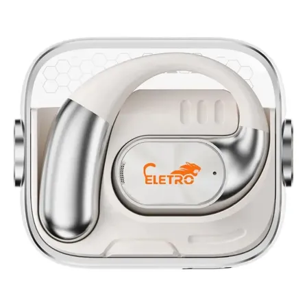 Eletro Mex Fone De Ouvido Sem Fio Série 41 Bluetooth 6.0, 42 horas, Som De Alta Resolução E Chamadas Nítidas, Ganchos Para as Orelhas, Ideais para Esportes, Corrida, Academia e Treinos, Branco