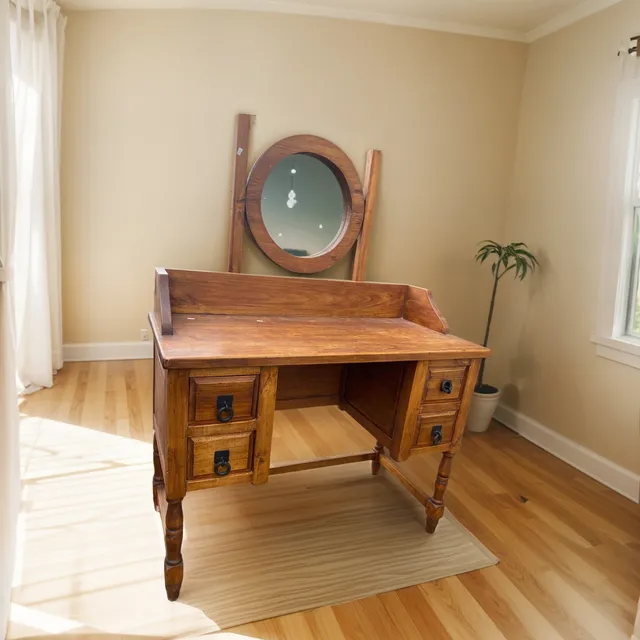 Escritorio Madera Antiguo - Estilo Vintage - 1.1x0.45x0.75 M