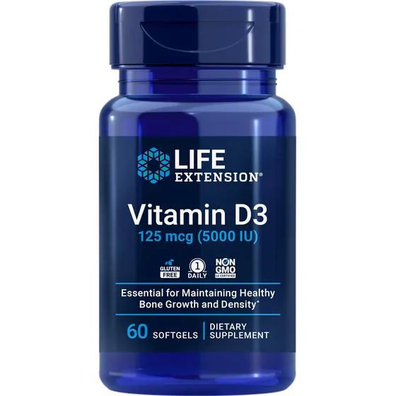 Suplementos Life Extension De Vitamina D3 125 Mcg (5000 Ui)