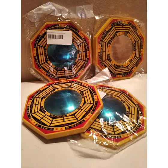 Espejo  Grande Pakua Con Triagramas Amarillo