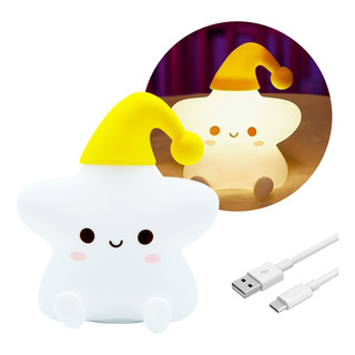 Lampara Estrella Velador Rgb Led Usb Luz Silicona Recargable Lampara Estrella Velador Rgb Led Usb Luz Silicona Recargable