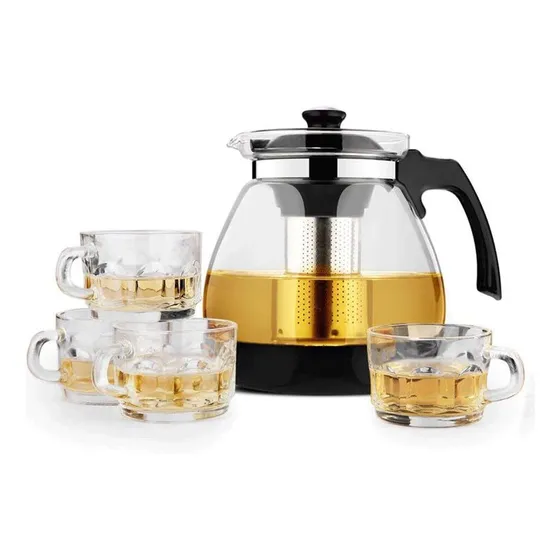 Tetera Filtro Vidrio Resistente Al Calor Maceta Gran Taza +4