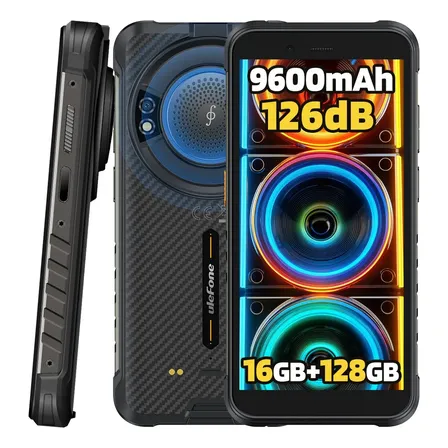 Celular Ulefone Rugking Dual Sim Rugged Phone 128gb Rom 16gb Ram 9600mah Android 15 Altavoz Grande Linterna Potente Estación De Carga De Soporte