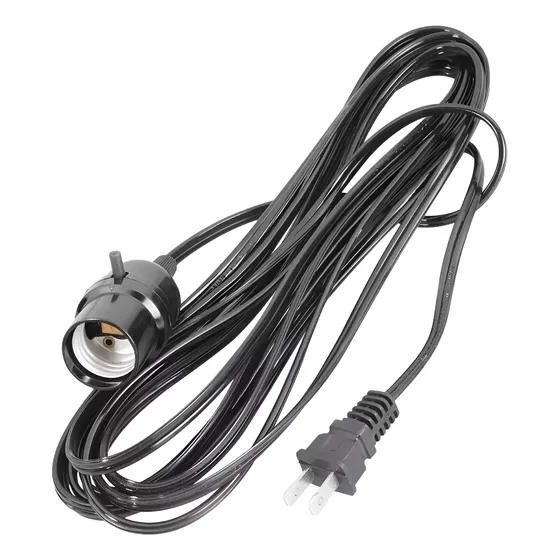 Extension Electrica Con Socket Lampara 6 Metros Lion Tools Color Negro