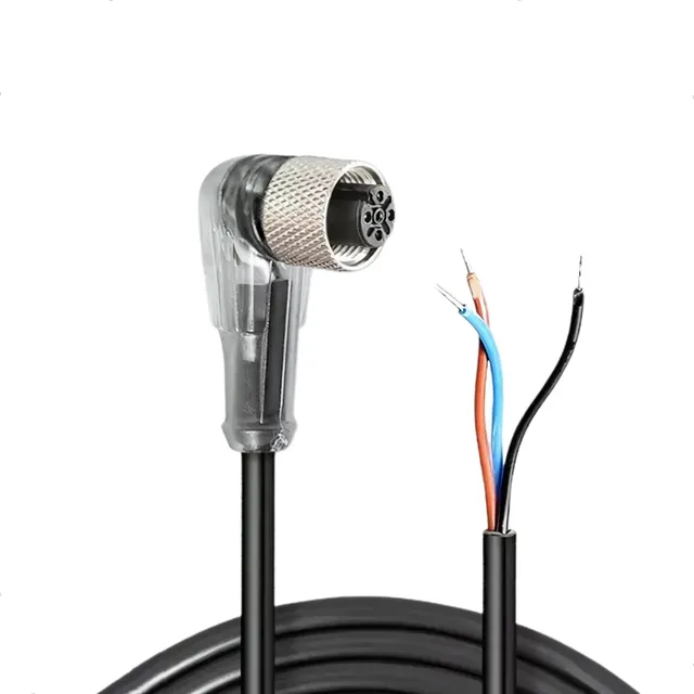 Cabo Conector M12 P/ Sensores C/ Led 90° Pnp 4 Fios 2m
