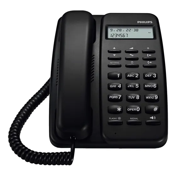 Teléfono Philips Crd150 Fijo Color Negro
