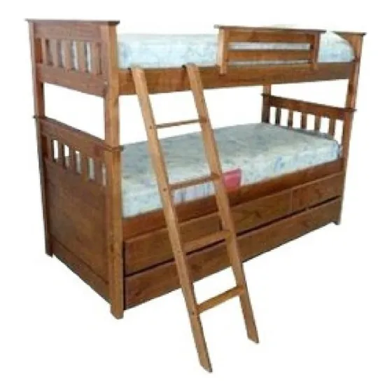 Cama cucheta/nido doble Cravero 20219 1 plaza color cedro fabricada en madera