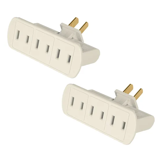Kit 2 Multicontacto Triple, Tipo Bisagra Volteck 46809