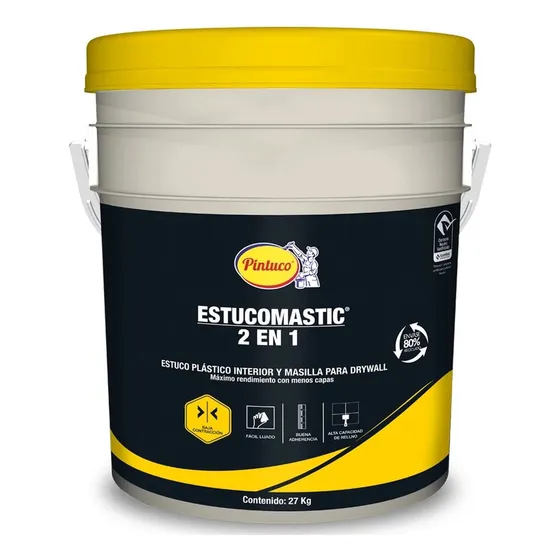 Estucomastic 2 En 1 Blanco 18070 20 Kg Pintuco
