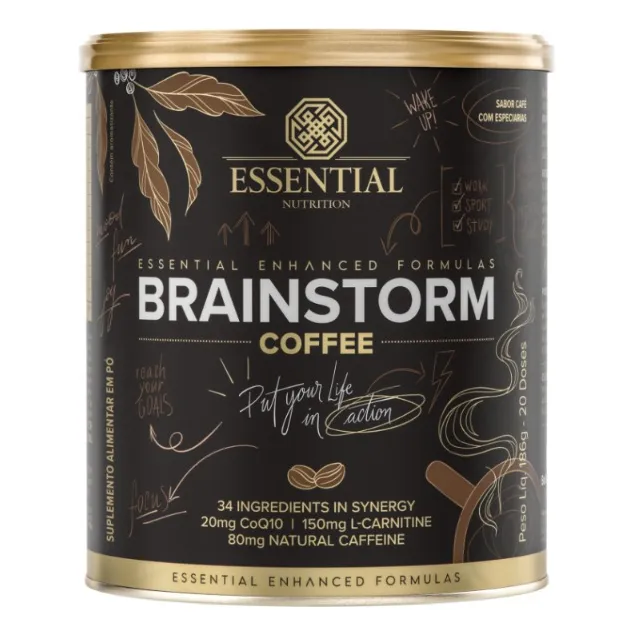 Brainstorm Coffee Essential Pré-treino Coenzima Q10 Magnésio