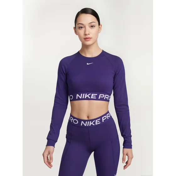 Camiseta Crop Manga Larga Dama Nike Pro 365