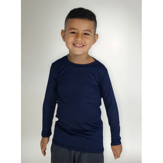 Buzo Licra Fria Deportivo Niños Fit Gym Protector Uv Mar 