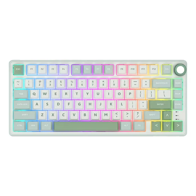 Rk Royal Kludge R75 Skycyan Silver switch Teclado Mecánico Español RGB color verde claro