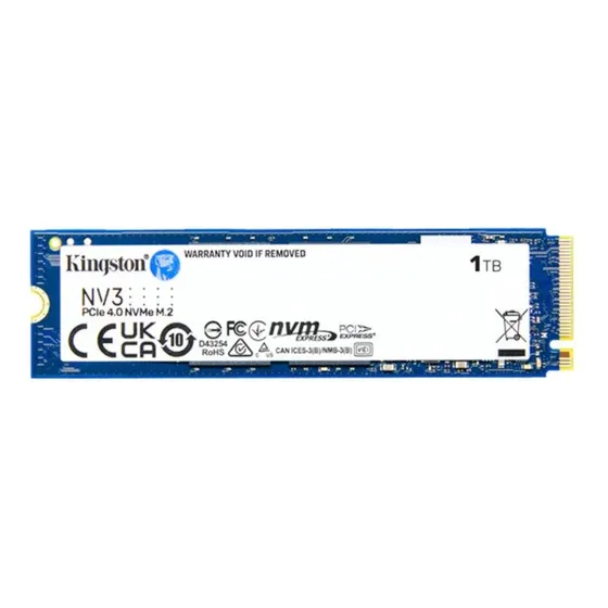 Ssd M.2 2280 Nvme Kingston 1tb Nv3 Snv3s/1000g Pci-e Gen 4.0 Formato M.2 2280 Velocidade De Leitura Até 6000 Mb/s E Gravação Até 4000 Mb/s Cor Azul-escuro