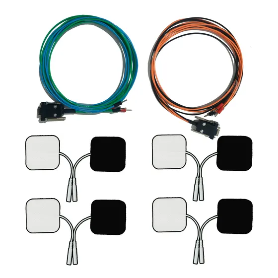 Cabos Neurodyn Ii Iii Tens Fes Kit 2 Unidades + 8 Eletrodos