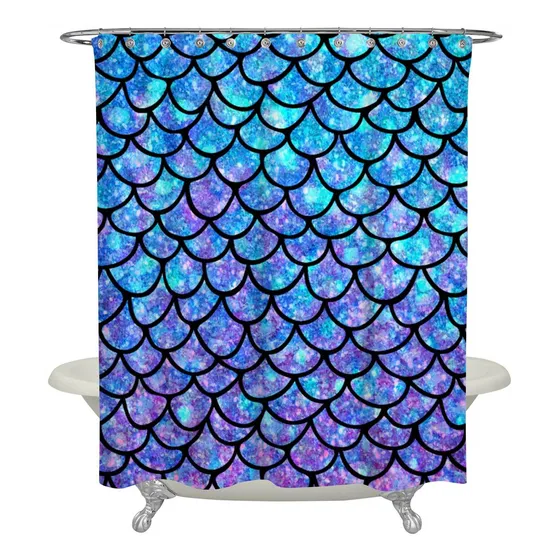 Cortina Ducha Diseño Cola Sirena Perfecta Para Decoracion 3d