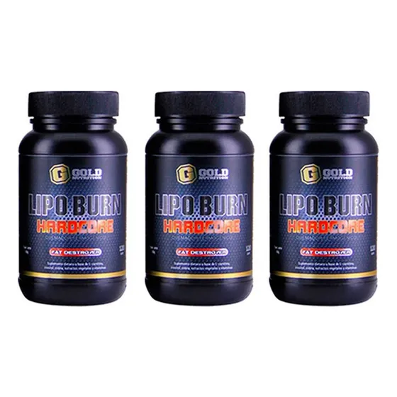 Lipo Burn Hardcore Gold Nutrition 3un X 120 Tabletas Sabor Sin Sabor