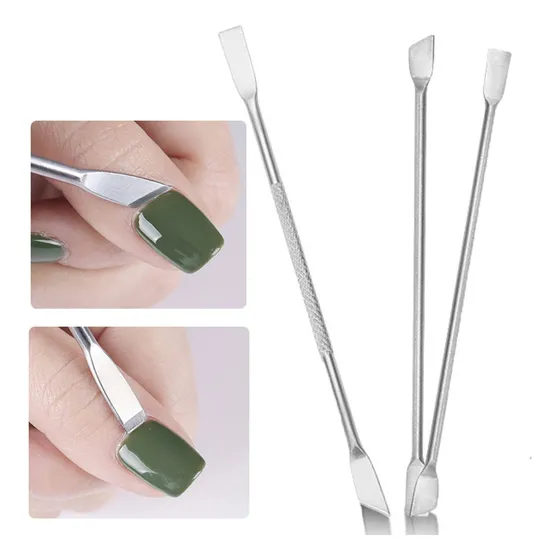 Cutícula De Uñas De Acero Inoxidable Con Doble Punta Para Mu