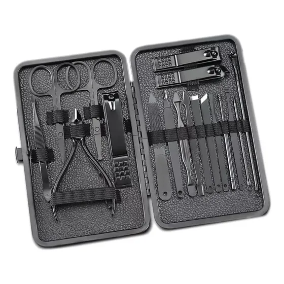 Kit Manicura 18 Pcs Estuche De Lujo Para Cuidado Personal