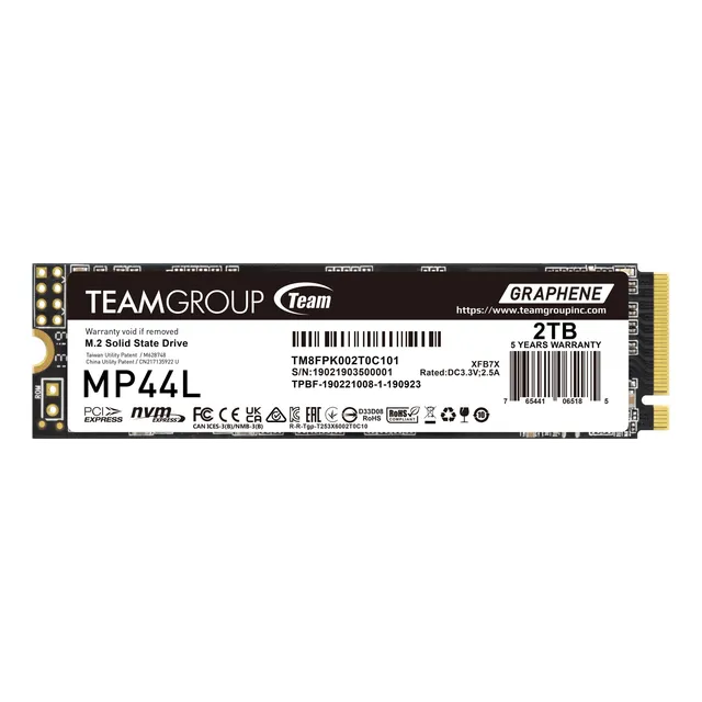 Ssd Team Group Mp44l Nvme 2tb M.2 4800 Mb/s Lectura Pcie 4.0