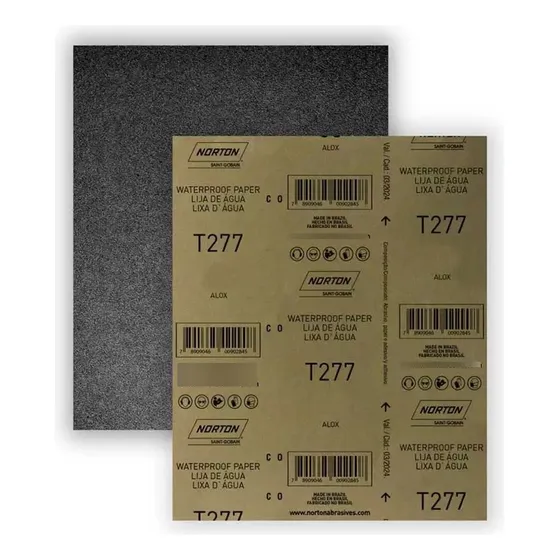 Hoja De Lija Al Agua Norton Multiuso T277 Grano 60 Al 600 Cantidad De Granos 180