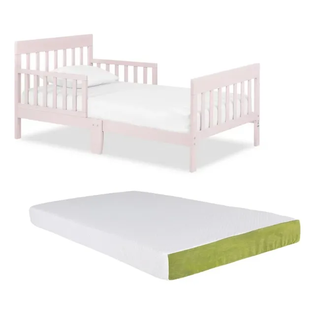 Cama Infantil De Madera Dream On Me Rosa Con Colchon